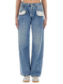 Maison Margiela Women's Jeans Straight Fit Blue