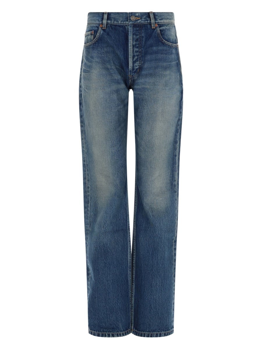 Saint Laurent Women's Jeans Straight Fit Blue
