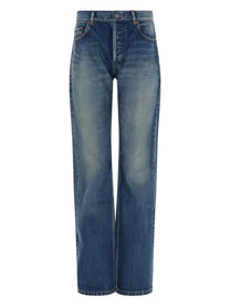 Saint Laurent Women's Jeans Straight Fit Blue