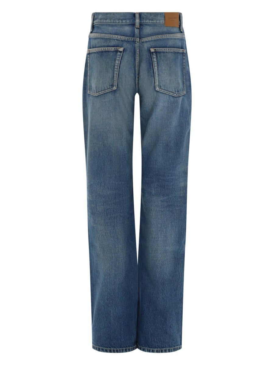 Saint Laurent Women's Jeans Straight Fit Blue
