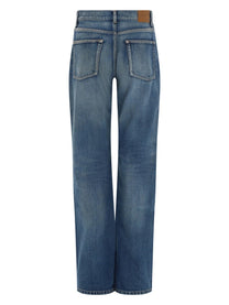 Saint Laurent Women's Jeans Straight Fit Blue