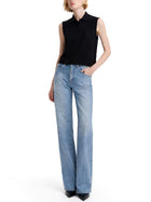 Saint Laurent Women's Jeans Straight Fit Blue, view 2