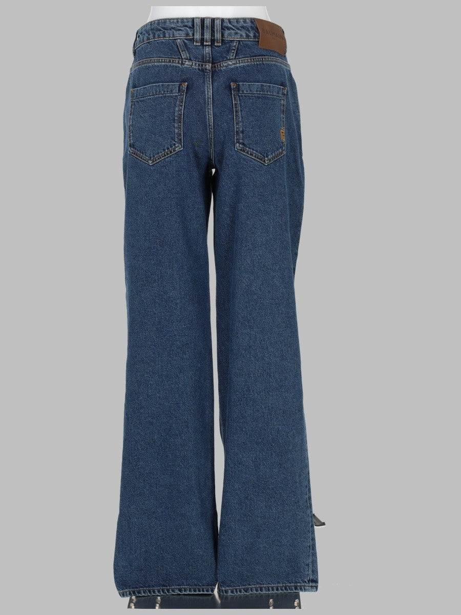 Balmain Women's Jeans Straight Leg Blue