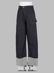 JW Anderson Men's Jeans Twisted Turn up Workwear Blue