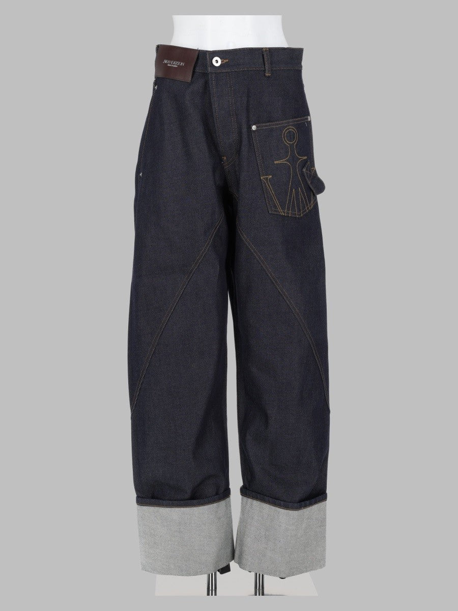 JW Anderson Women's Jeans Twisted Turn up Workwear Blue