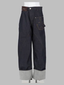 JW Anderson Women's Jeans Twisted Turn up Workwear Blue