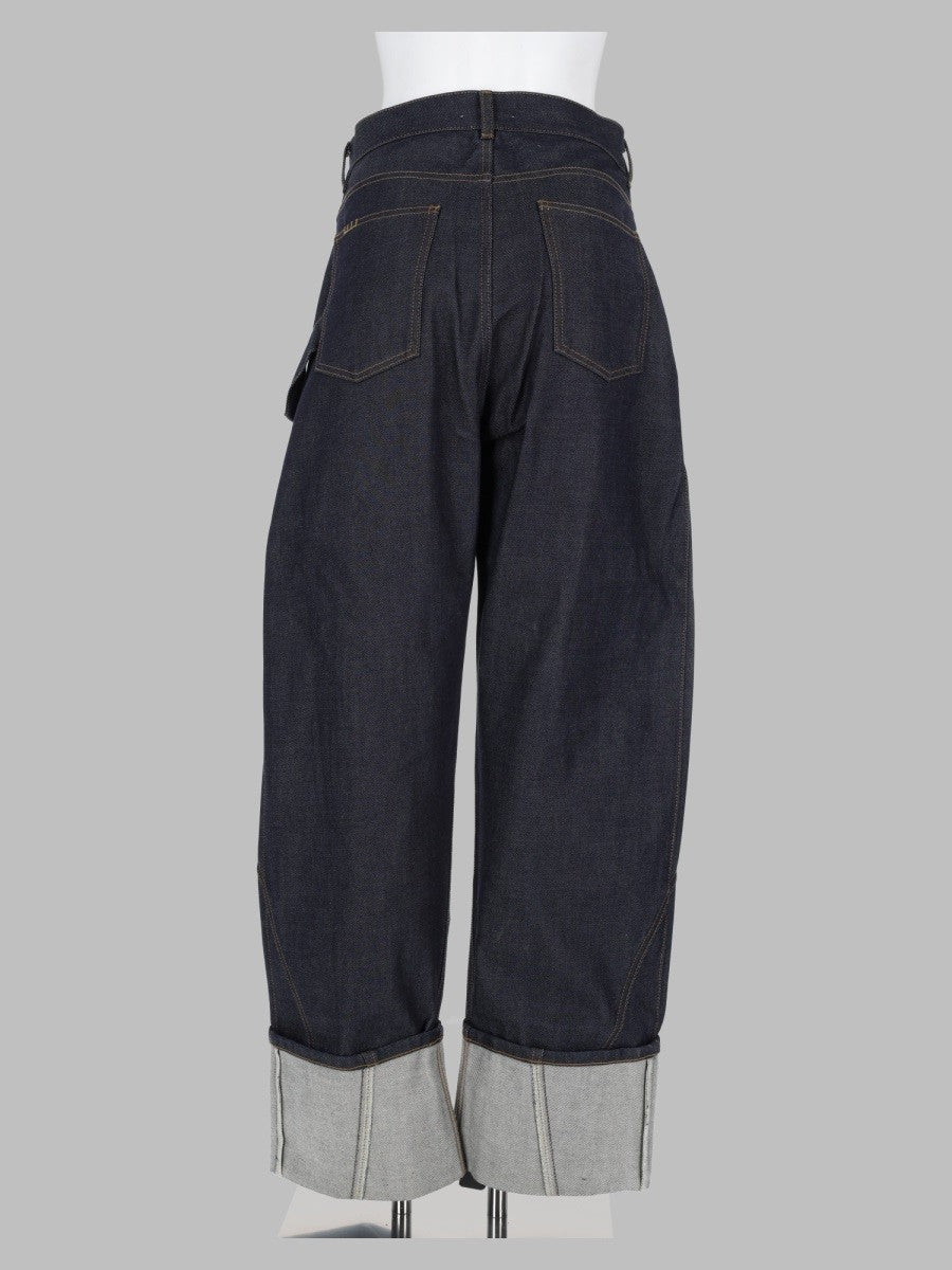 JW Anderson Women's Jeans Twisted Turn up Workwear Blue
