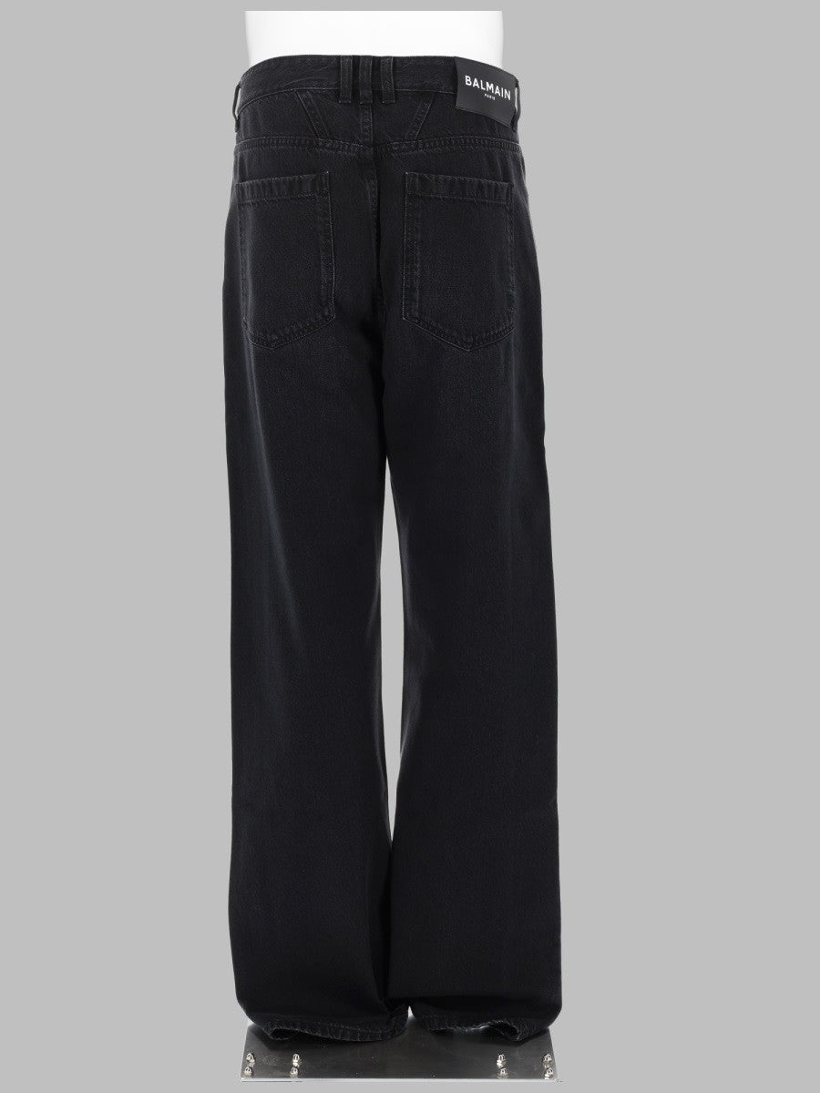 Balmain Men's Jeans Vestibilità Ampia Black