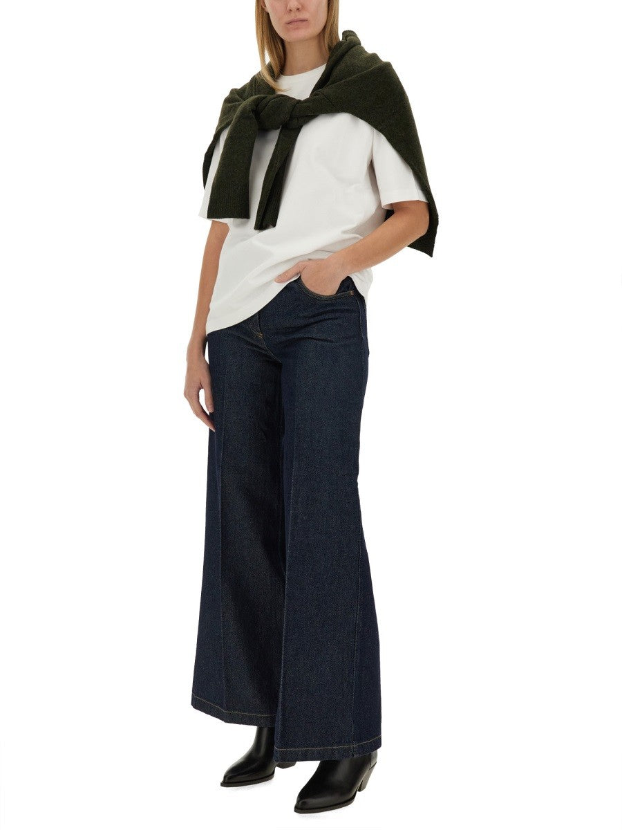 Aspesi Women's Jeans Wide Leg Blue Aspesi