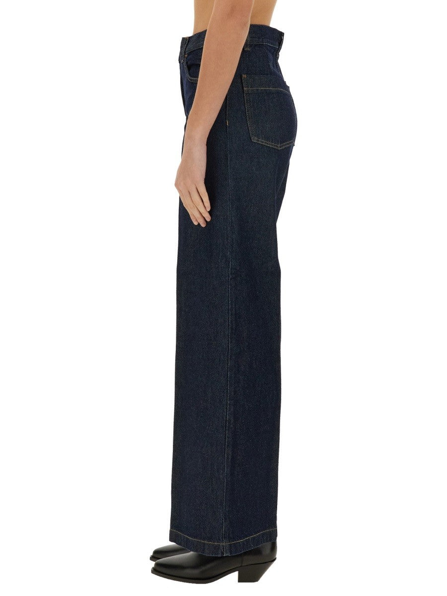 Aspesi Women's Jeans Wide Leg Blue Aspesi