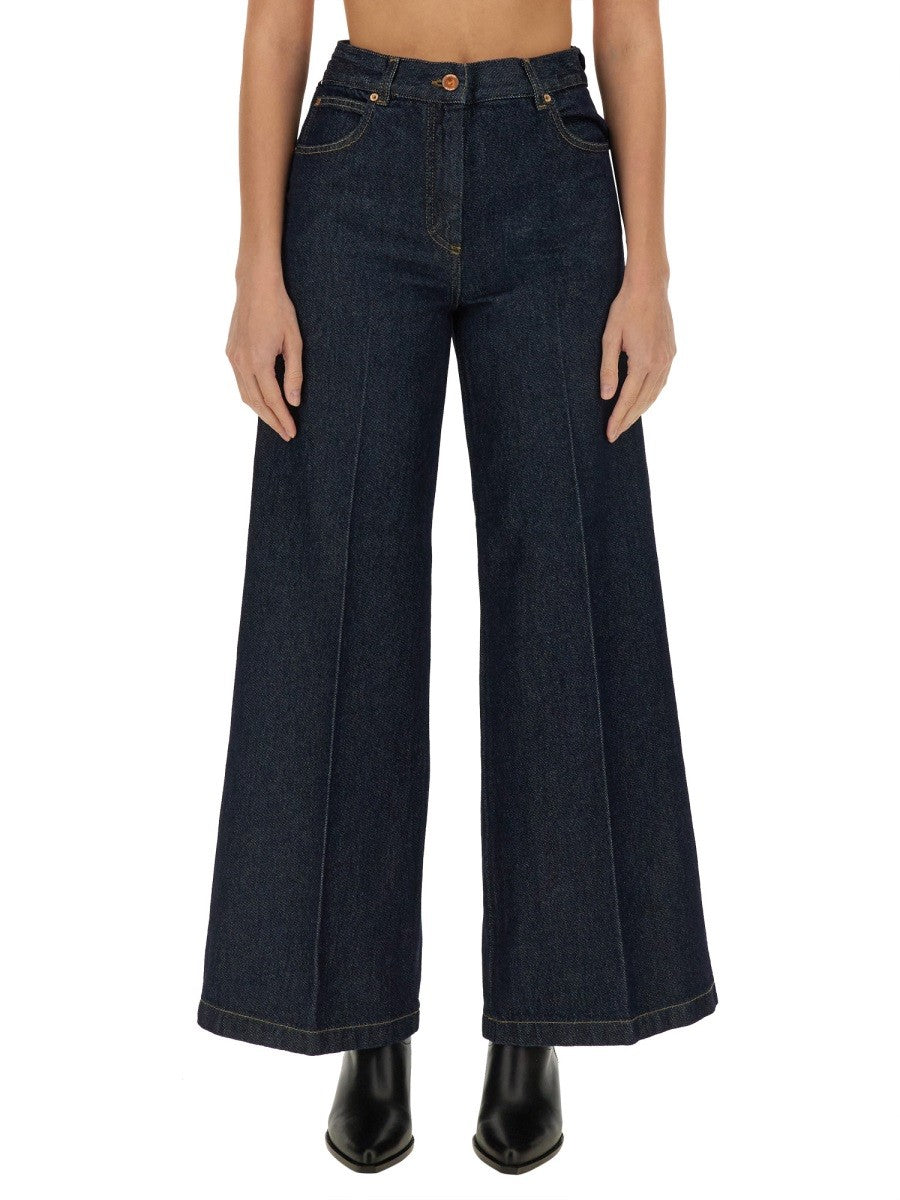 Aspesi Women's Jeans Wide Leg Blue Aspesi