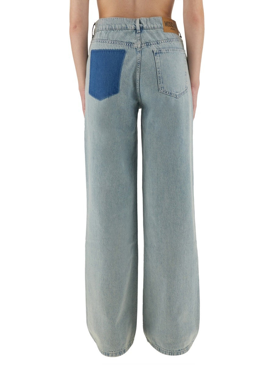 Moschino Jeans Women's Jeans Wide Leg Blue, view 3