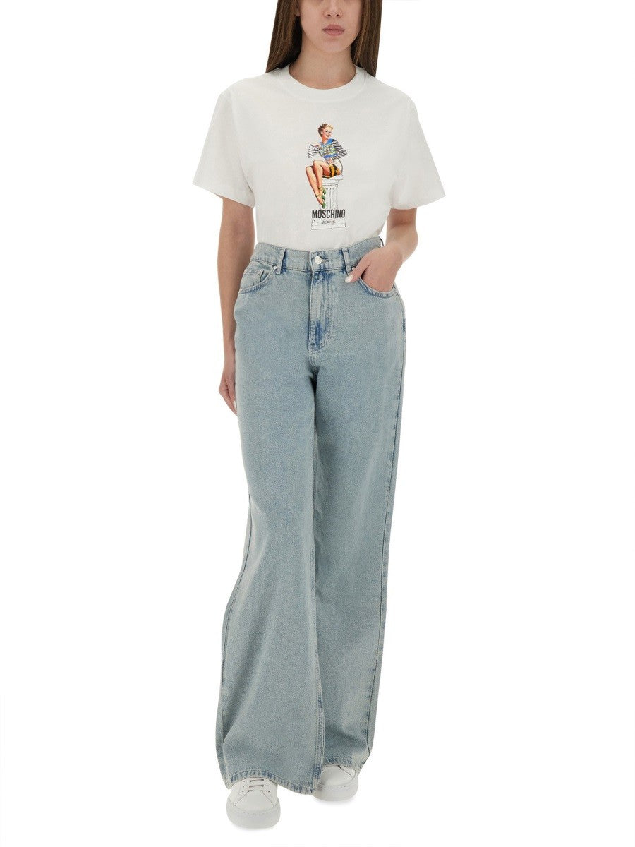 Moschino Jeans Women's Jeans Wide Leg Blue, view 2