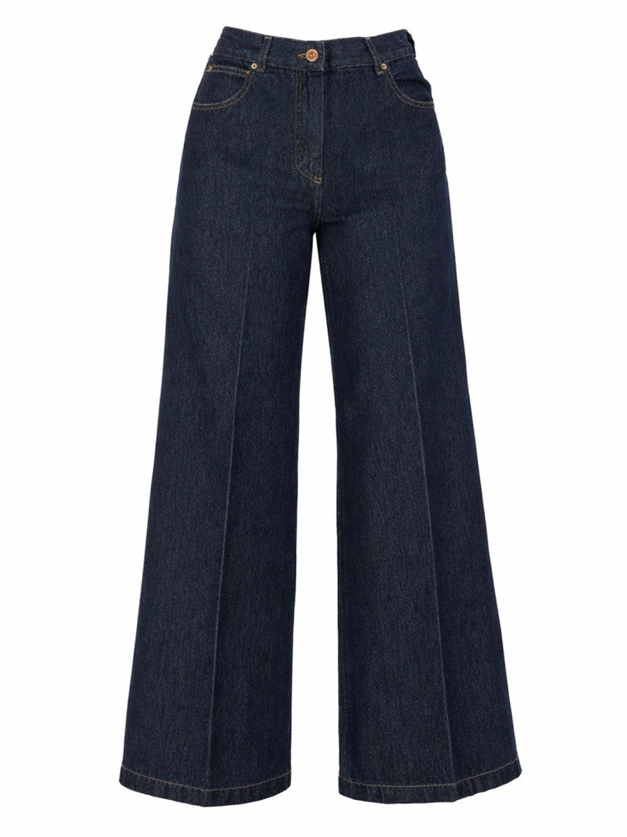 ASPESI Women's Jeans Wide Leg Blue
