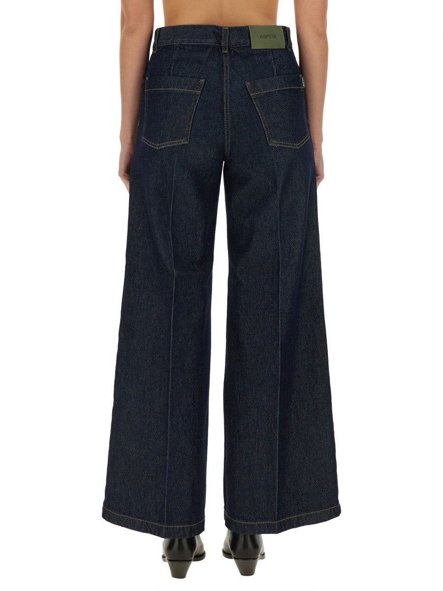 Aspesi Women's Jeans Wide Leg Blue Aspesi
