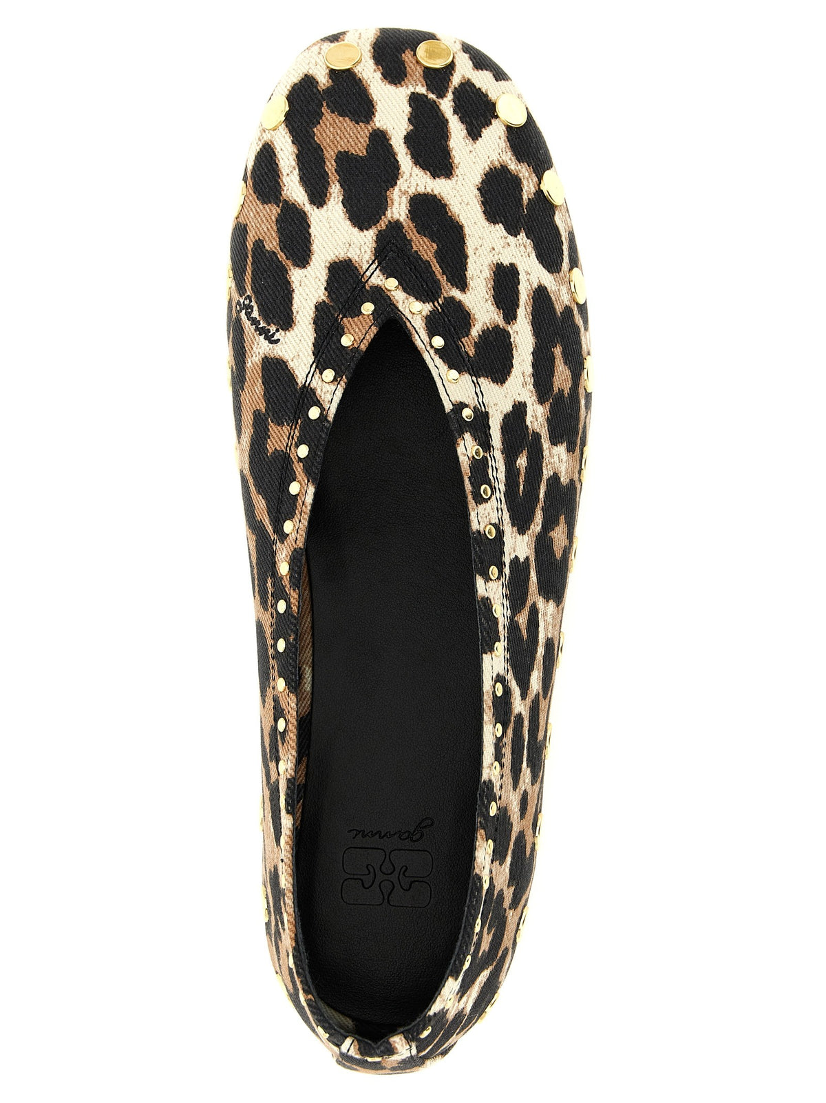 Ganni Jenny Ballet Flats Gold