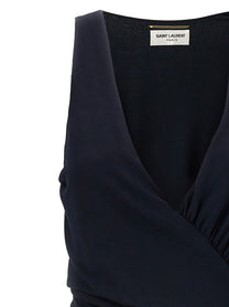Saint Laurent Jersey Dress Blue