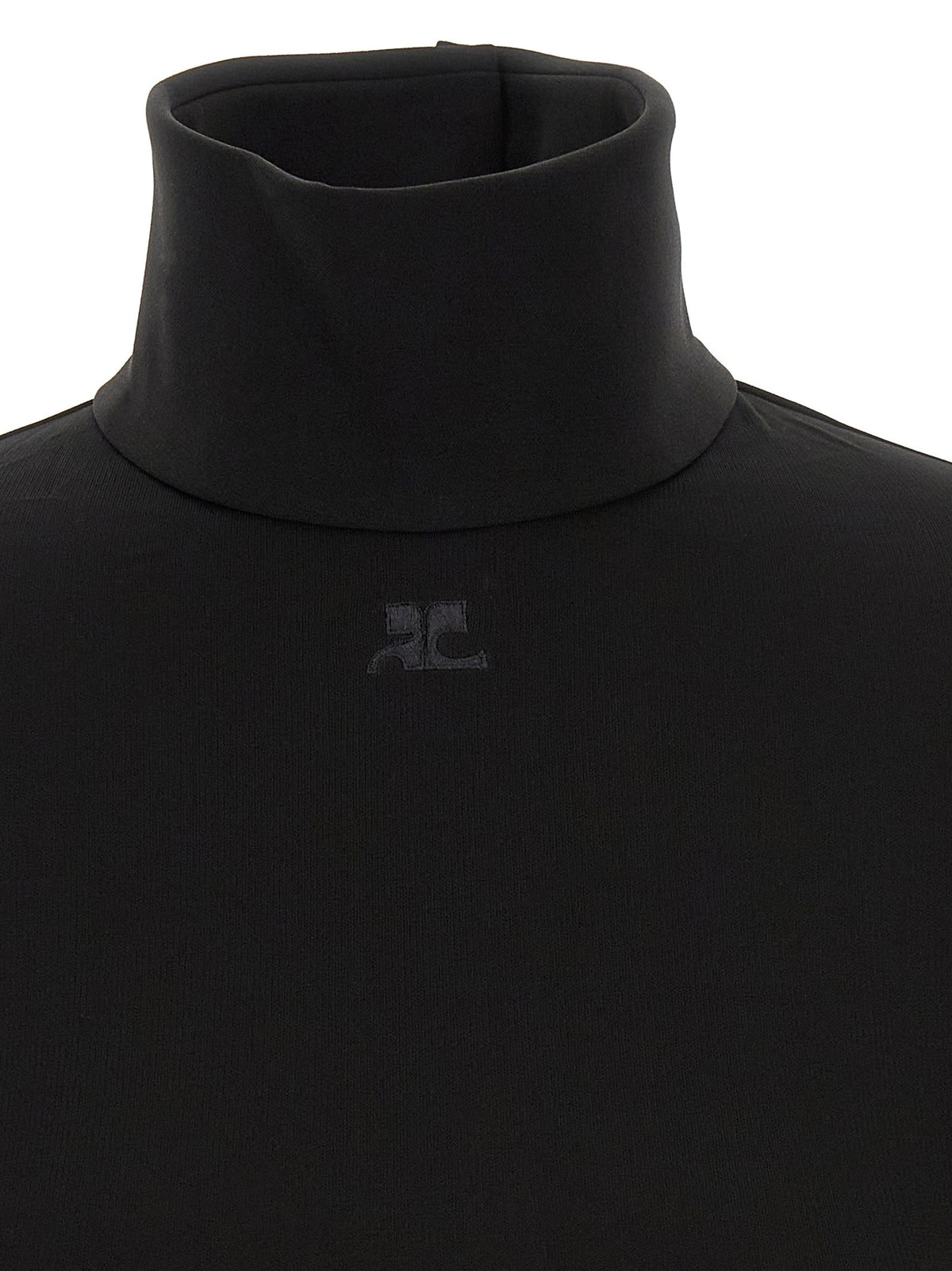courrèges Jersey Mockneck Bodysuit Black, view 4
