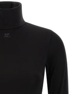 courrèges Jersey Mockneck Bodysuit Black, view 3