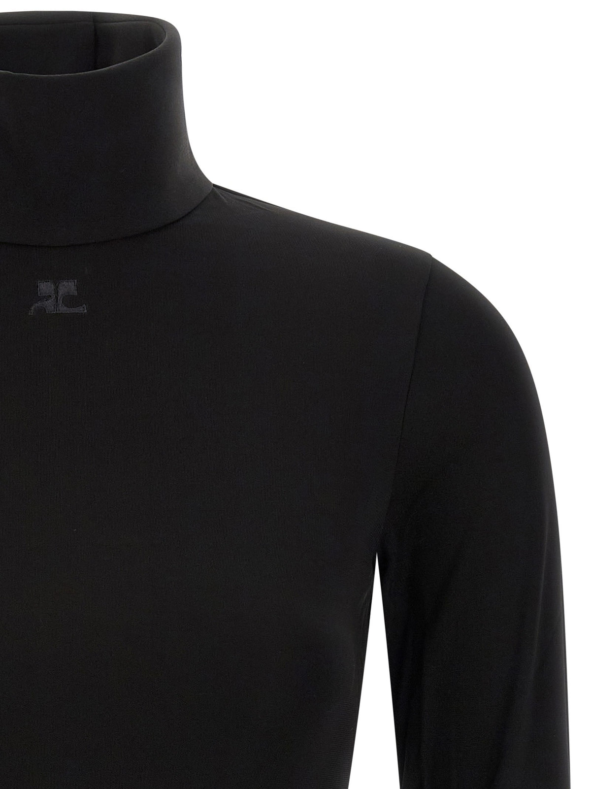 courrèges Jersey Mockneck Bodysuit Black