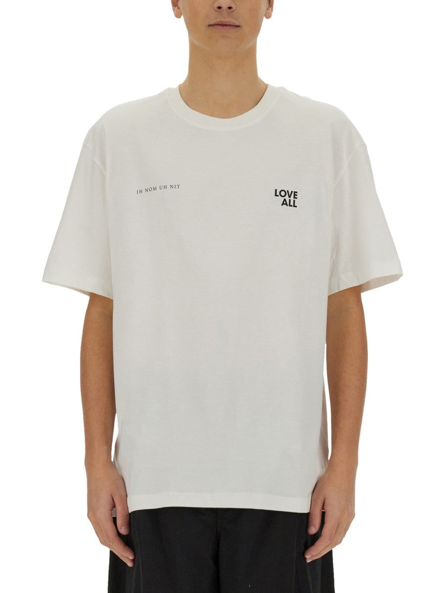 Ih Nom Uh Nit Men's Jesus Love All Print Shirt White