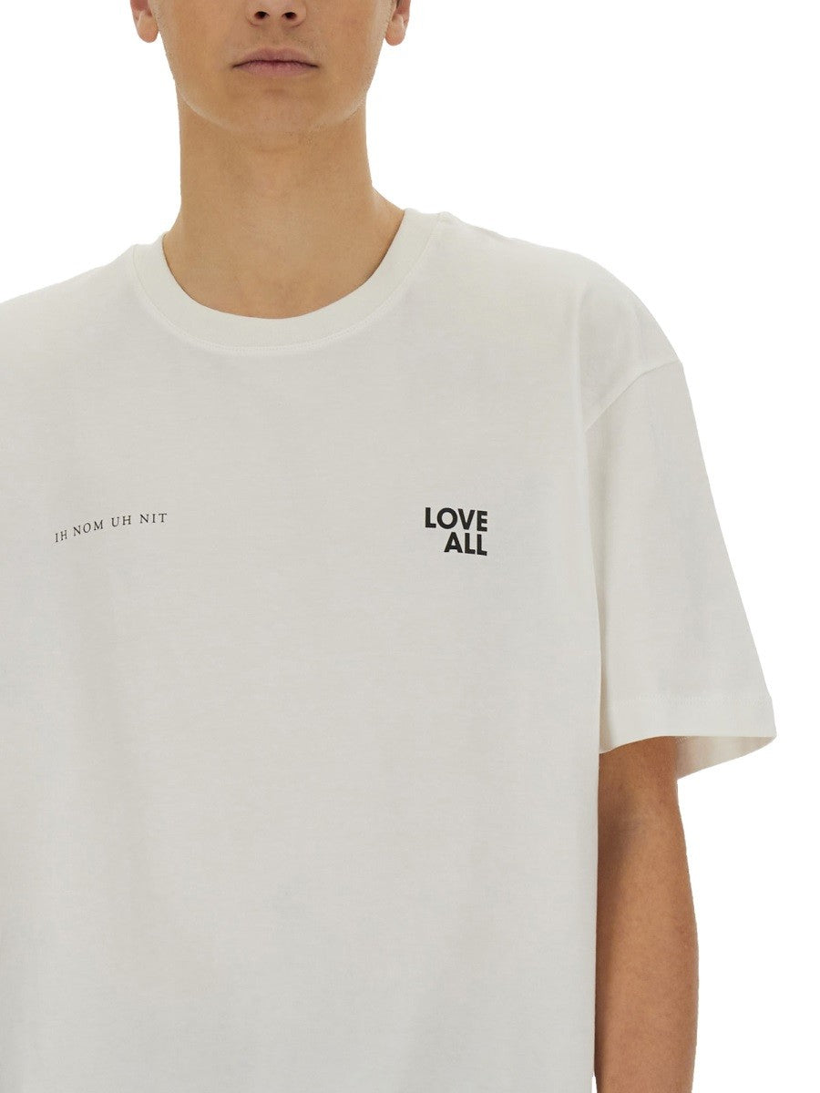 Ih Nom Uh Nit Men's Jesus Love All Print Shirt White