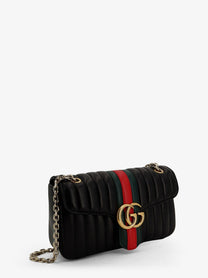 Gucci Women's Jetset GG Marmon Leather Shoulder Bag Black, view 3