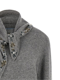 PRADA Jewel Bandana Sweater Grey