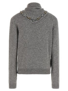 PRADA Jewel Bandana Sweater Grey, view 3