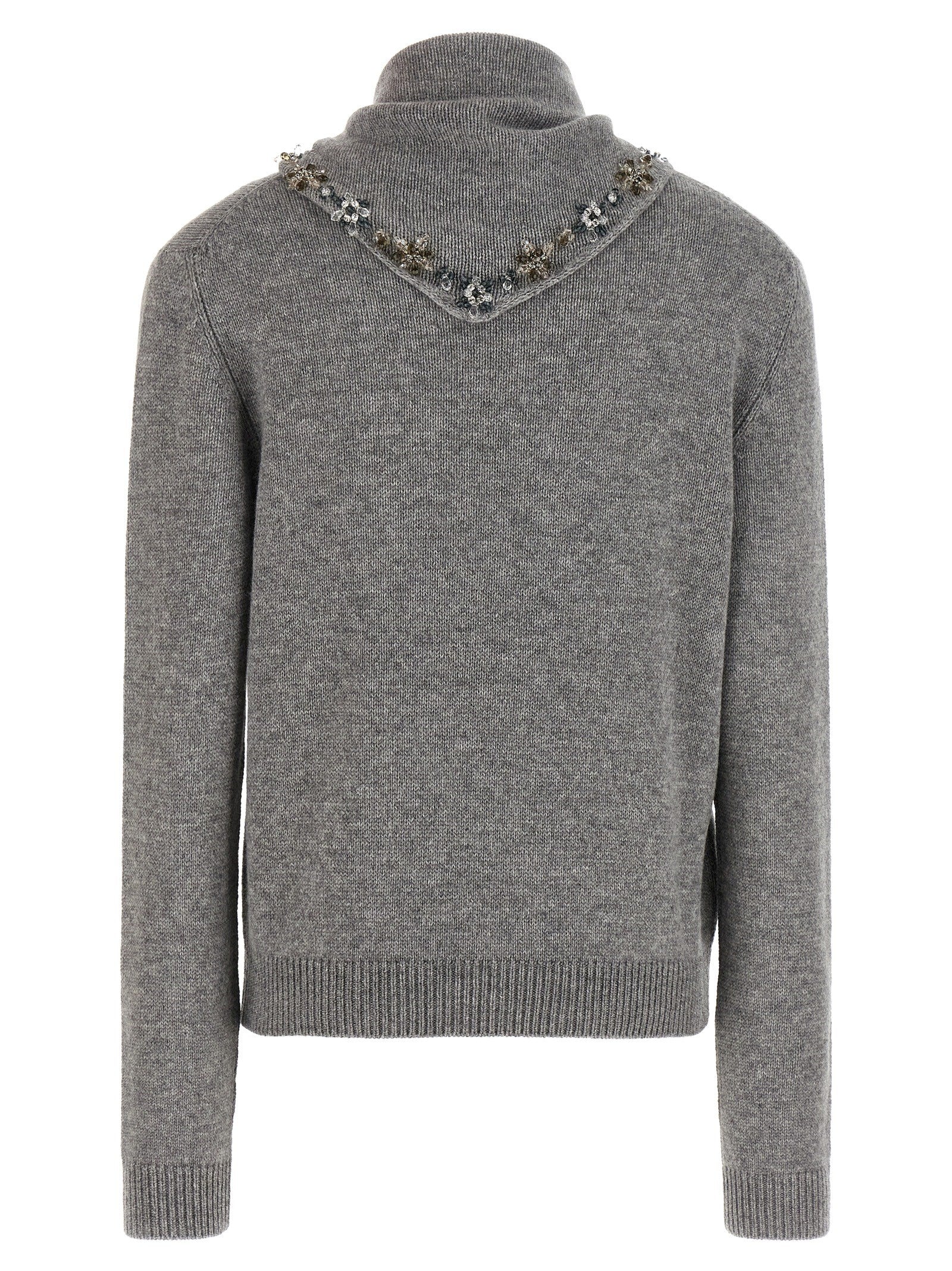 PRADA Jewel Bandana Sweater Grey