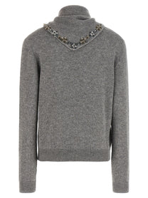 PRADA Jewel Bandana Sweater Grey