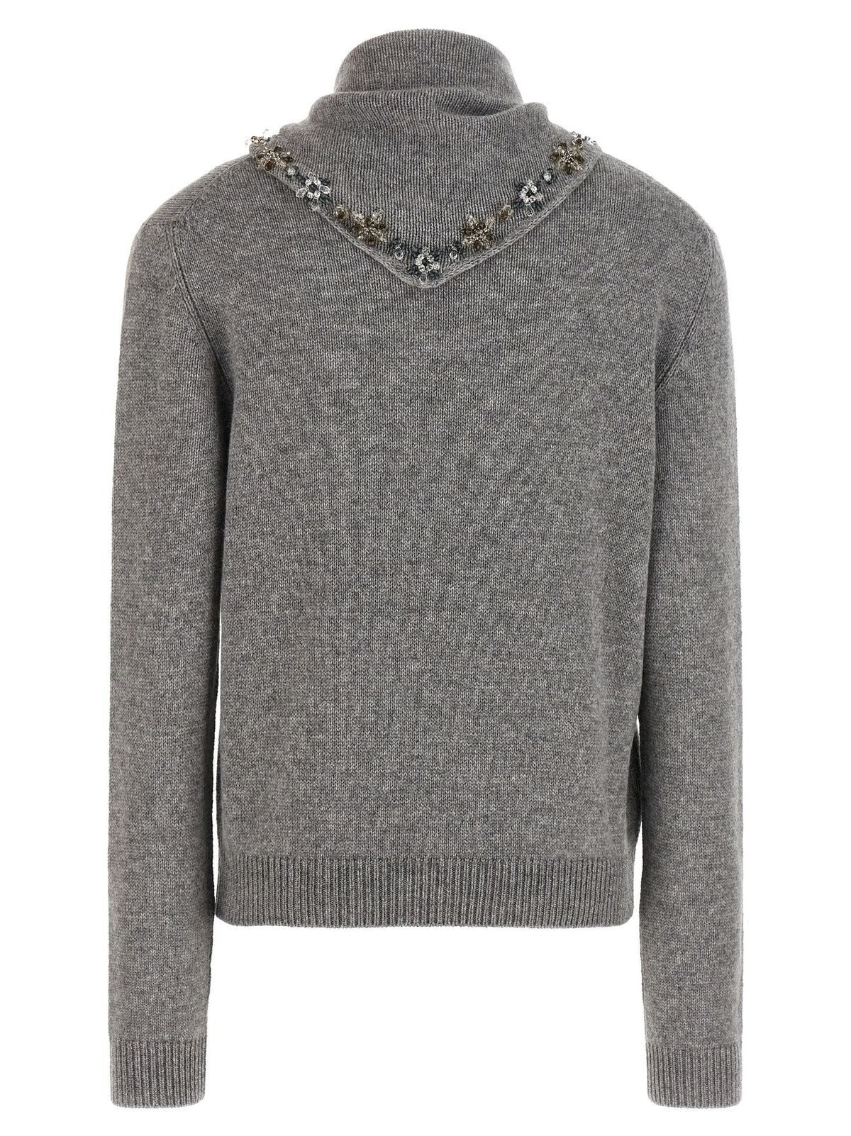 PRADA Jewel Bandana Sweater Grey, view 3