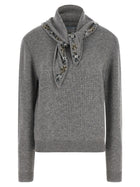 PRADA Jewel Bandana Sweater Grey