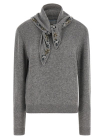 PRADA Jewel Bandana Sweater Grey