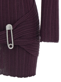 Giuseppe Di Morabito Jewel Brooch Dress Purple, view 4