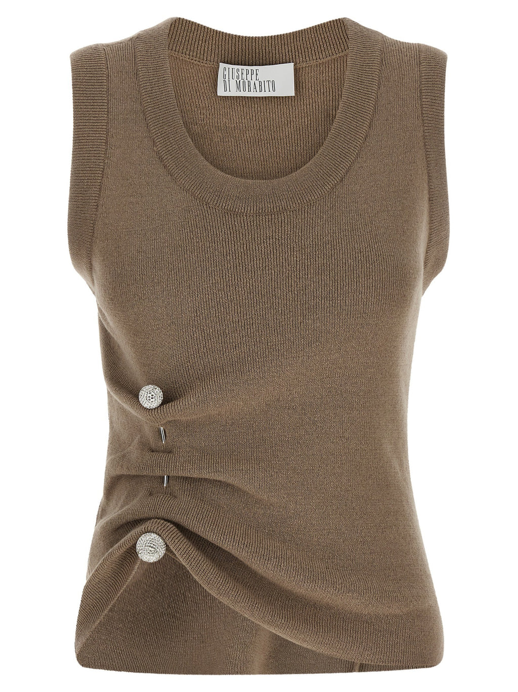 Giuseppe Di Morabito Jewel Brooch Top Beige