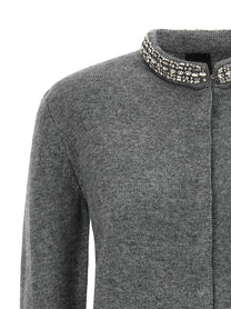 Pinko Jewel Collar Cardigan Grey