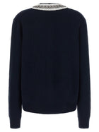 PRADA Jewel Collar Cardigan Blue, view 2
