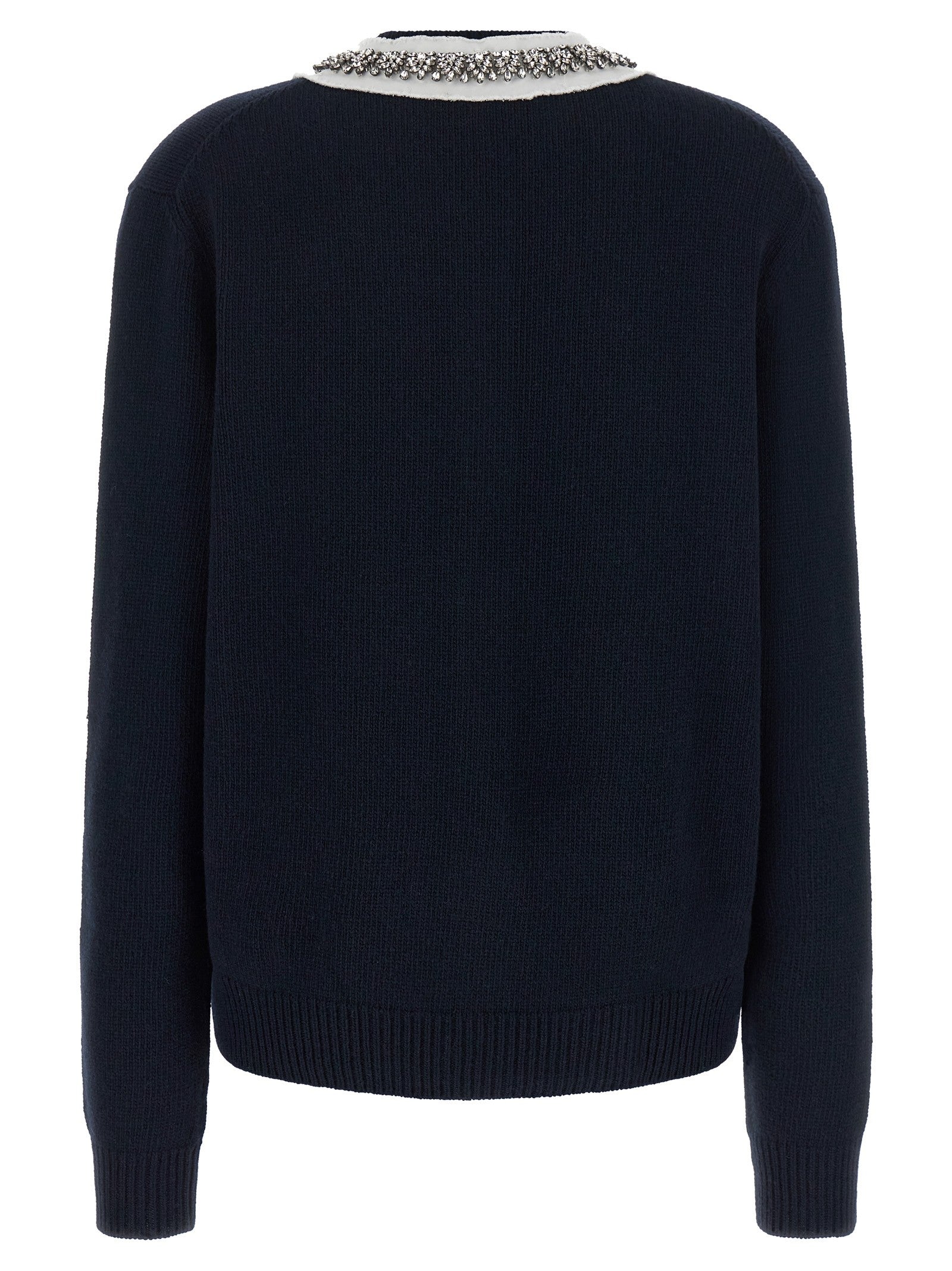 PRADA Jewel Collar Cardigan Blue