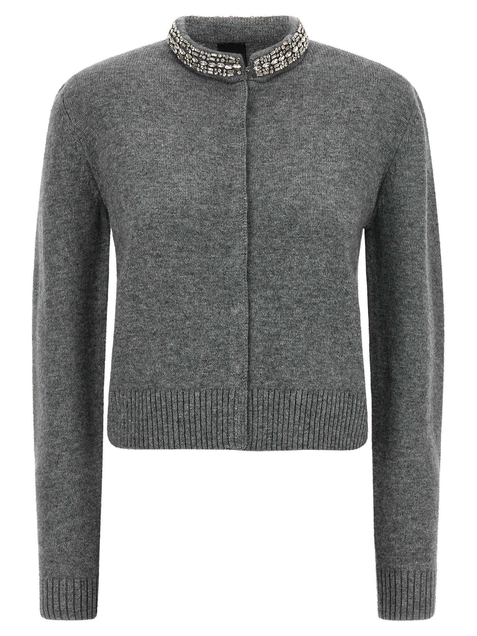 Pinko Jewel Collar Cardigan Grey