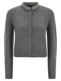 Pinko Jewel Collar Cardigan Grey