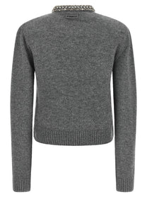 Pinko Jewel Collar Cardigan Grey