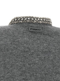 Pinko Jewel Collar Cardigan Grey