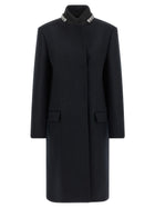 PRADA Jewel Collar Coat Blue, view 2