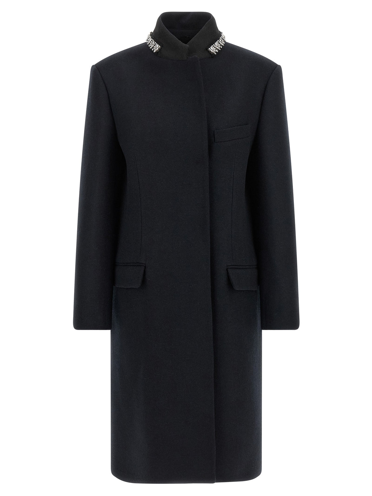 PRADA Jewel Collar Coat Blue, view 2