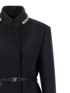 PRADA Jewel Collar Coat Blue, view 4