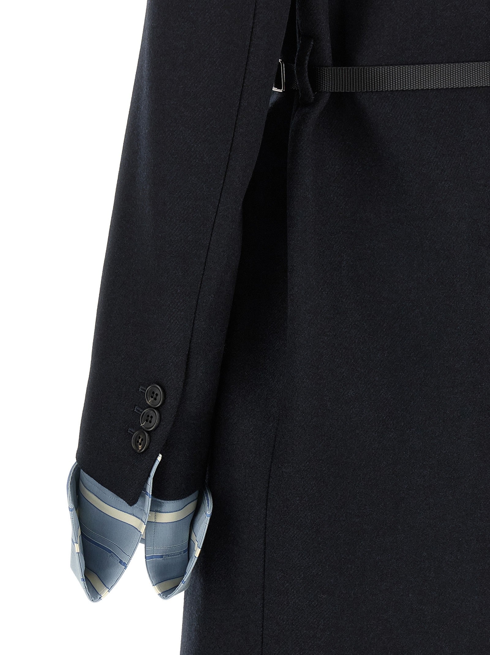 PRADA Jewel Collar Coat Blue