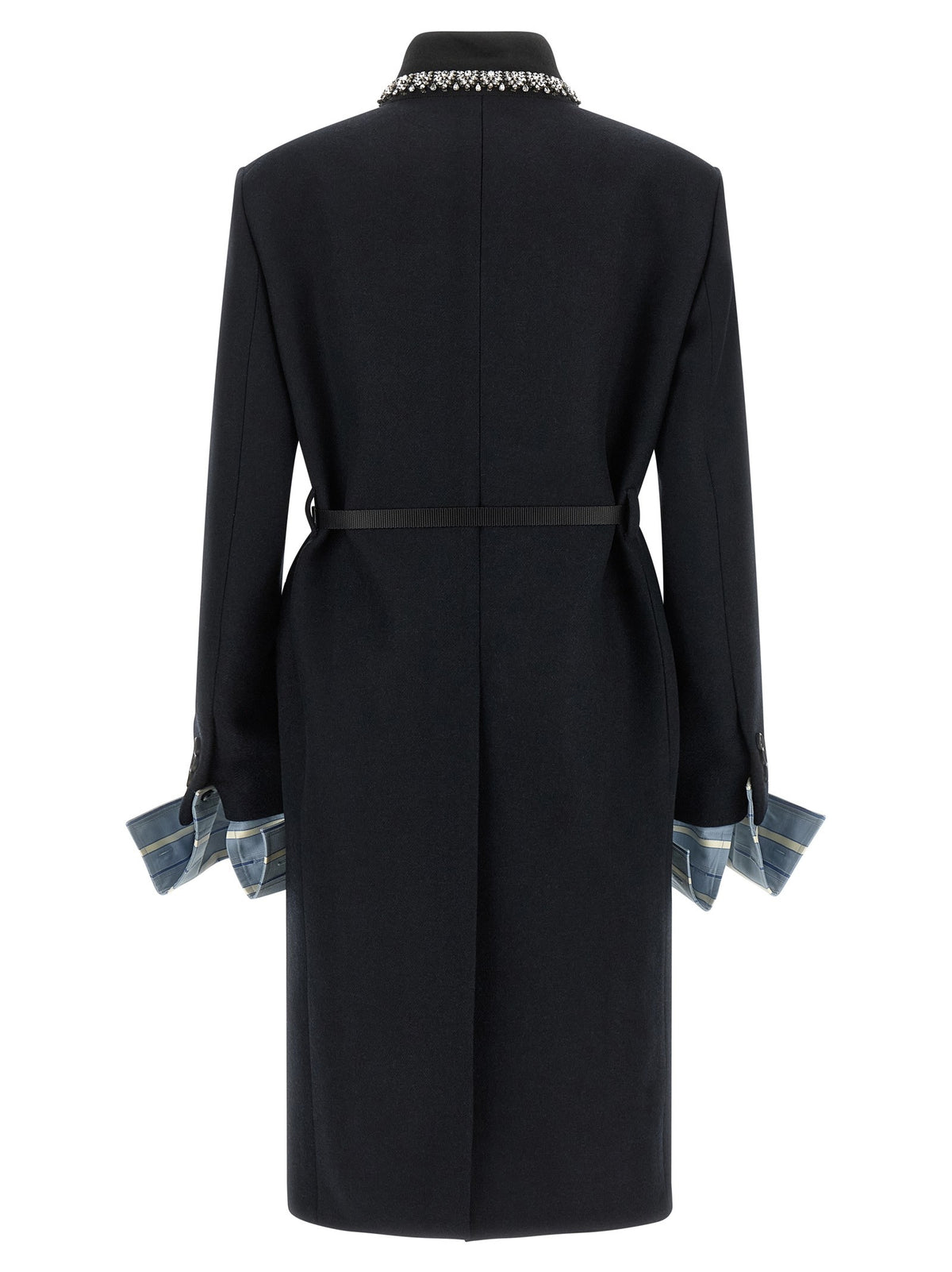 PRADA Jewel Collar Coat Blue, view 3