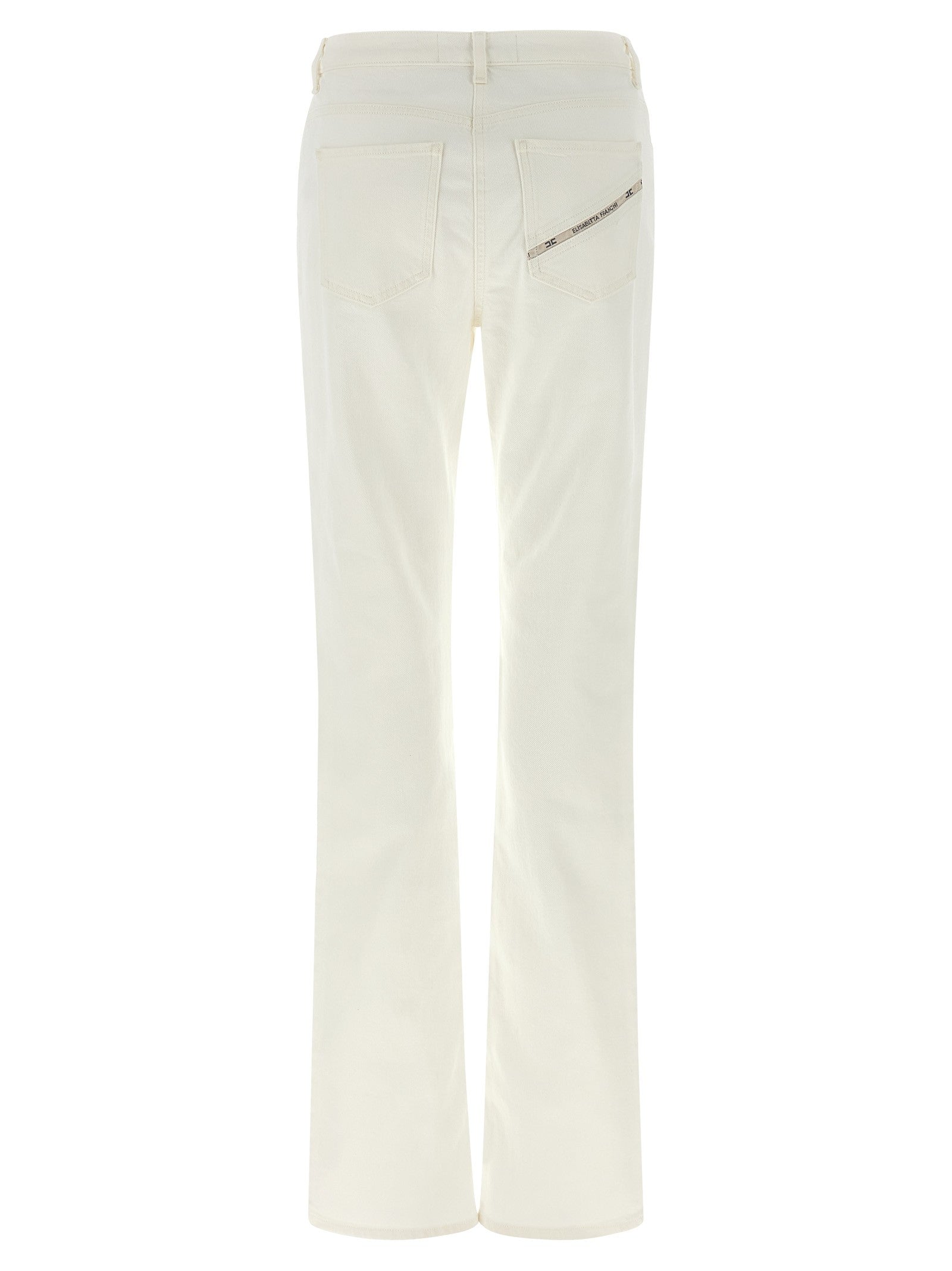 Elisabetta Franchi Jewel Padlock Jeans White