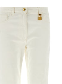 Elisabetta Franchi Jewel Padlock Jeans White